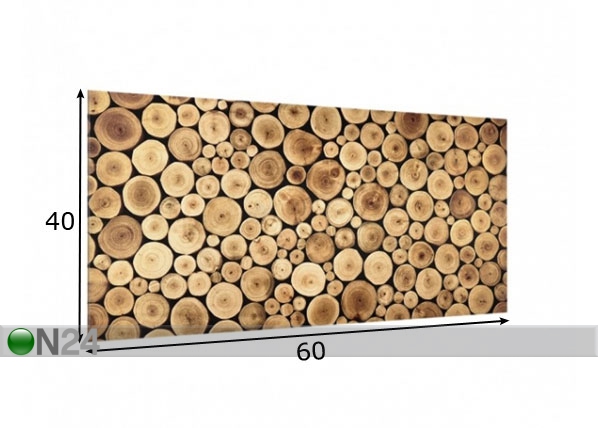 Fotoklaas, köögi tagasein Homey Firewood 40x60 cm mõõdud