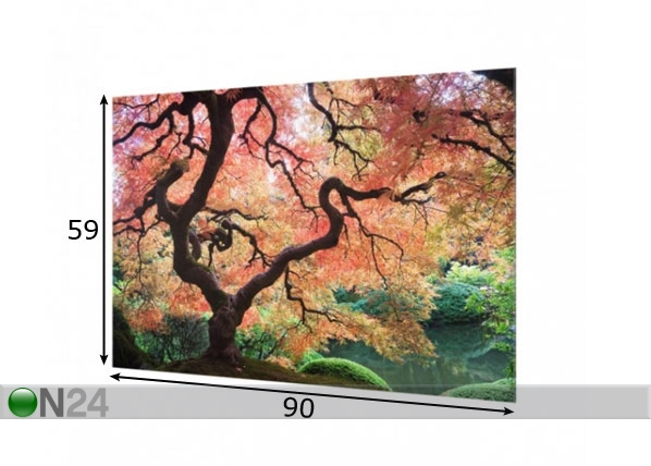 Fotoklaas, köögi tagasein Japanese Garden 59x90 cm mõõdud