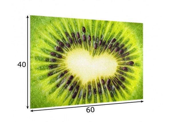Fotoklaas, köögi tagasein Kiwi Heart 40x60 cm mõõdud
