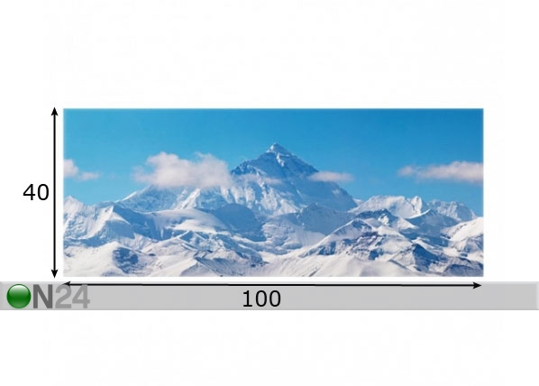 Fotoklaas, köögi tagasein Mount Everest 40x100 cm mõõdud