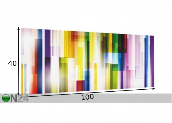 Fotoklaas, köögi tagasein Rainbow Cubes 1, 40x100 cm mõõdud