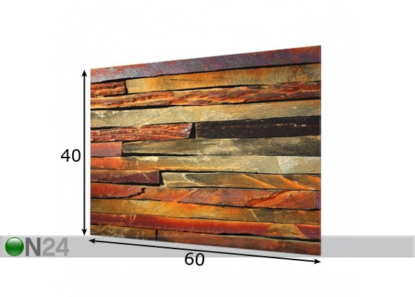 Fotoklaas, köögi tagasein Stack of Planks 40x60 cm mõõdud