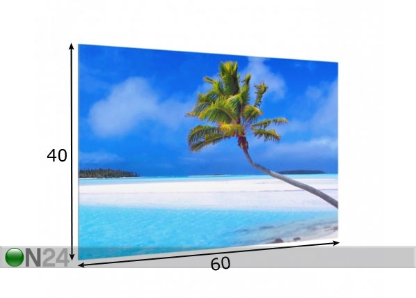 Fotoklaas, köögi tagasein Tropical Dream 40x60 cm mõõdud