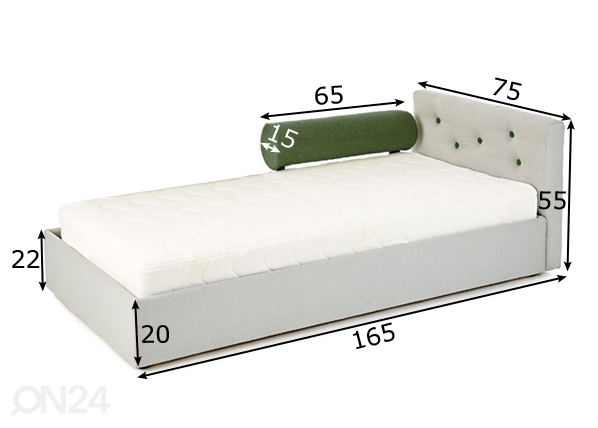 Funnest детская кровать Nest 70x155 cm + 1 рулонная подушка размеры