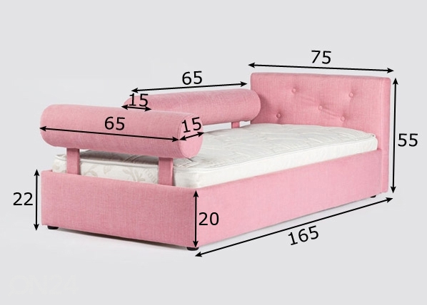 Funnest детская кровать Nest 70x155 cm + 2 рулонные подушки размеры