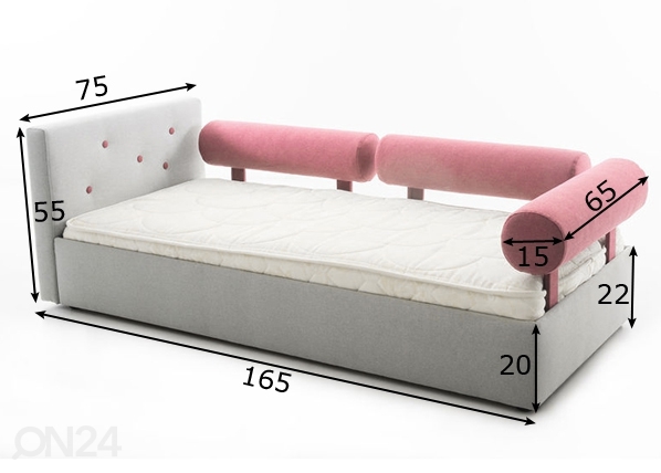 Funnest детская кровать Nest 70x155 cm + 3 рулонные подушки размеры