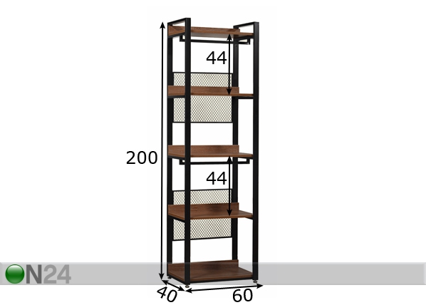 Garderoobisüsteem (5 riiuliit+2 toru) 60x200 cm mõõdud