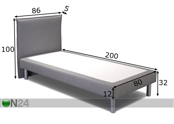 Hypnos madratsialus koos voodipeatsiga Cork 80x200 cm mõõdud