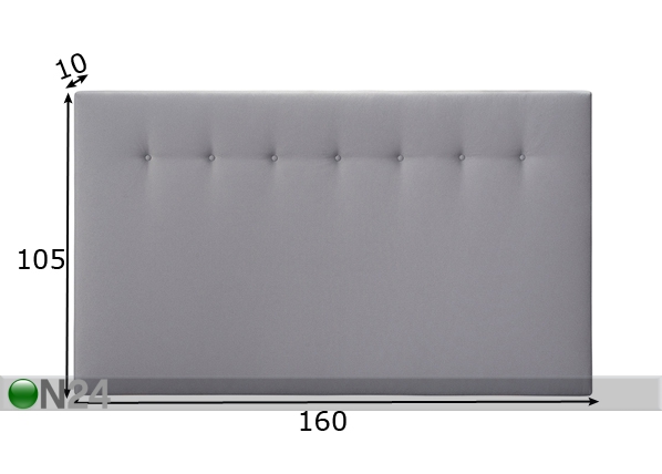 Hypnos mööblikangaga voodipeats nööpidega 160x105x10 cm mõõdud