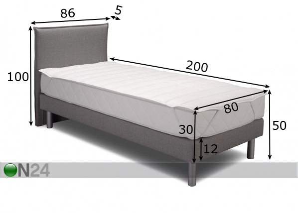 Hypnos комплект кровати Cork 80x200 cm размеры