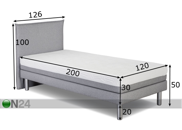 Hypnos комплект кровати Hera 120x200 cm размеры