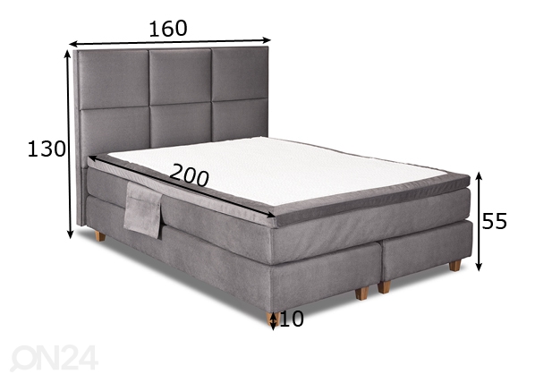 Hypnos континентальная кровать Luna 160x200 cm размеры