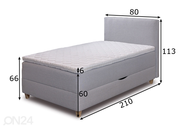Hypnos континентальная кровать Pandora с ящиком 80x200 cm размеры