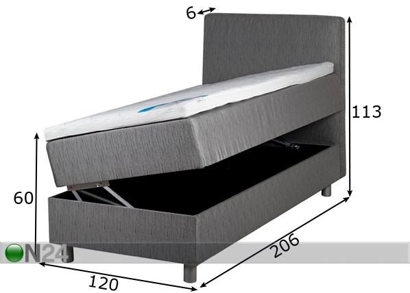 Hypnos кровать с ящиком 120x200 cm размеры