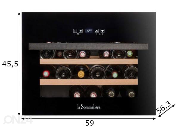 Integreeritav veinikülmik La Sommeliere LSBI28B mõõdud