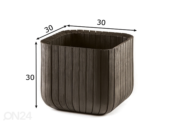 Istutuspott Keter Cube Planter väike, pruun 30x30 cm mõõdud