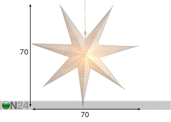 Jõulukaunistus täht Dot 70 cm, valge mõõdud
