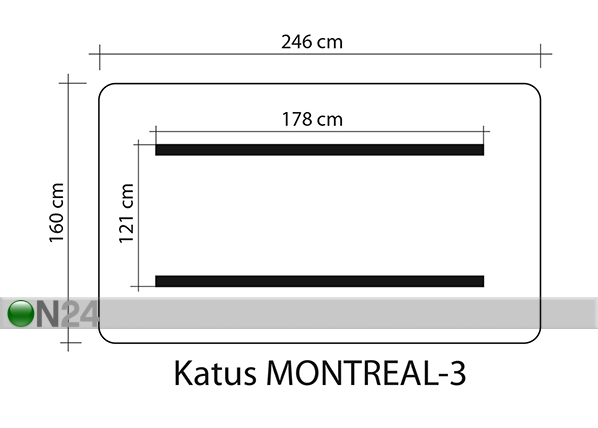 Kiigekatus Montreal 3 160x246 cm mõõdud