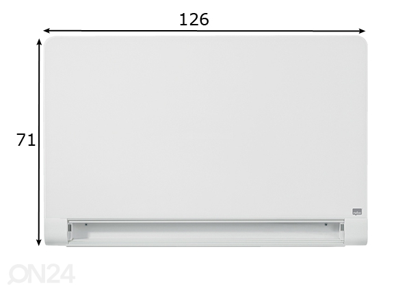 Klaastahvel magnetpinnaga Nobo diamond 57" (laiekraan, valge) 126x71 cm mõõdud