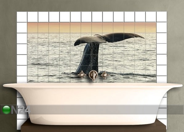 Kleebised seinaplaatidele Diving Whale 60x120 cm
