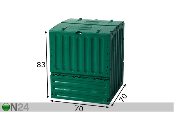 Komposter Eco King 400 L, roheline mõõdud