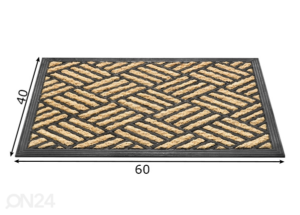 Kookosmatt Boucara 40x60 cm, checker mõõdud