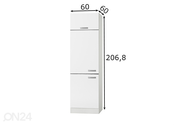Kõrge köögikapp Oslo 60 cm mõõdud