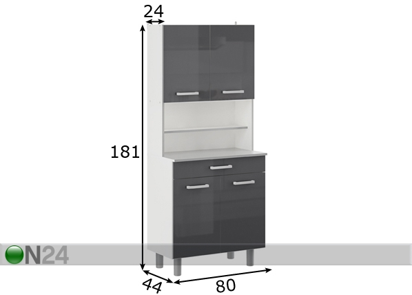 Kõrge köögikapp Pixel mõõdud