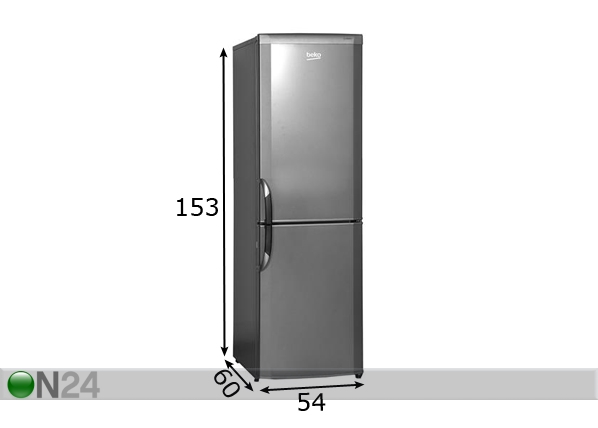 Külmkapp Beko CSA24022X mõõdud