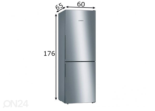 Külmkapp Bosch KGV332LEA mõõdud