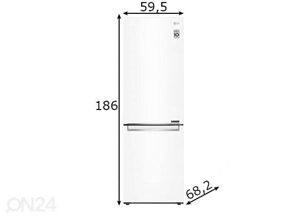 Külmkapp LG GBB61SWJMN.ASWQEUR mõõdud
