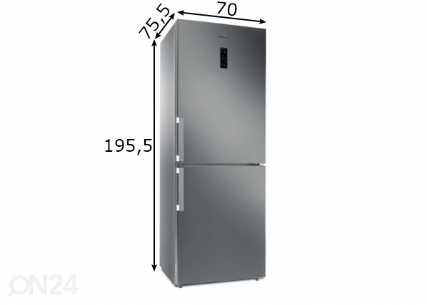Külmkapp Whirlpool WB70E972X mõõdud
