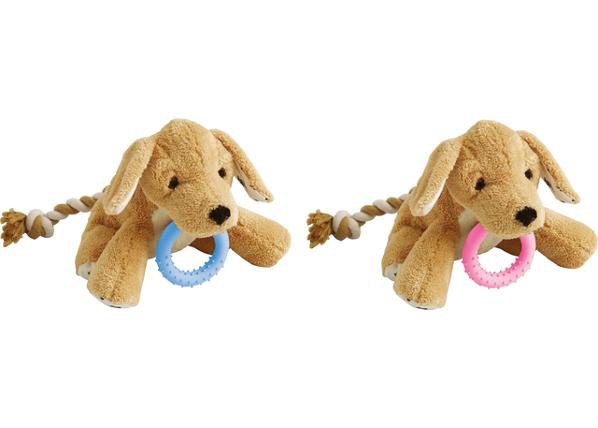 Kutsika mänguasi riidest koer rõngaga