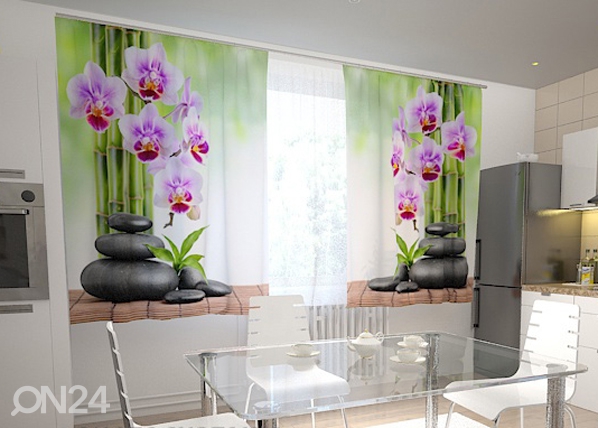 Läbipaistev kardin Orchids and stones in the kitchen 200x120 cm