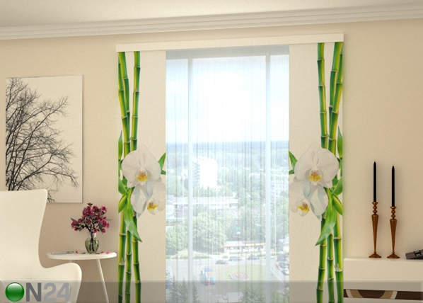 Läbipaistev paneelkardin Bamboo and white orchid 80x240 cm