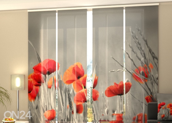 Läbipaistev paneelkardin Wild Poppies 240x240 cm