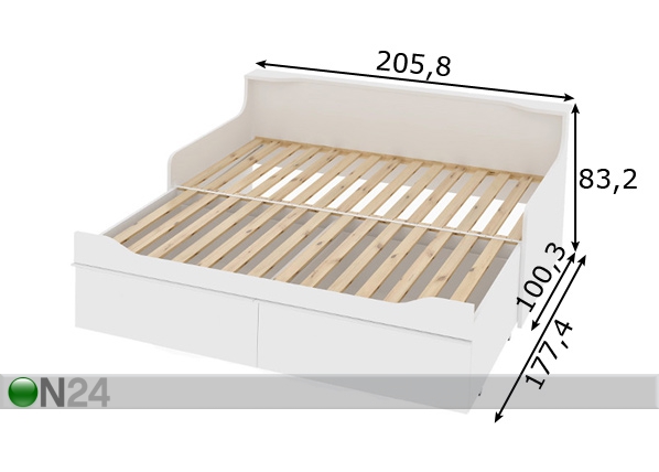 Lahtikäiv voodi Combee 80/160x200 cm mõõdud