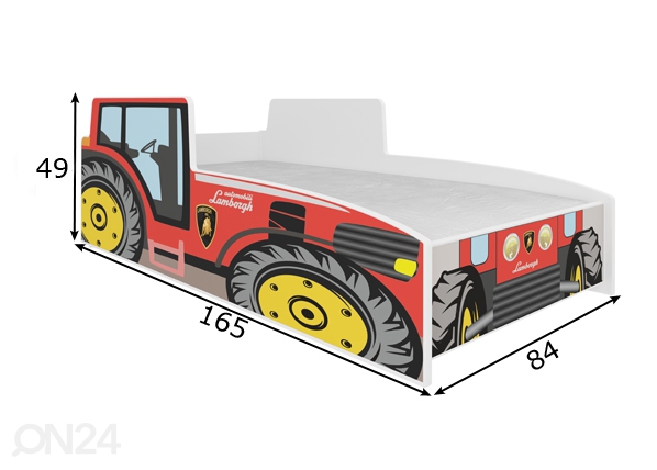 Lastevoodi traktor 80x160 cm mõõdud