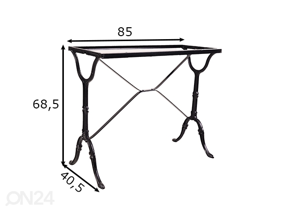 Lauajalg 40,5x85 cm, must mõõdud