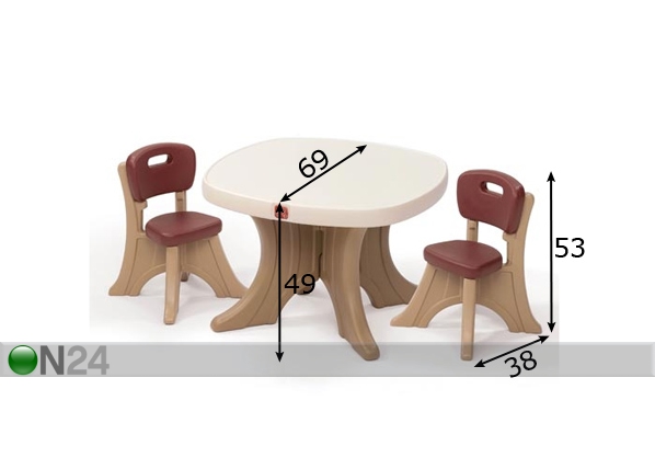 Laud ja toolid lastele Step2 mõõdud