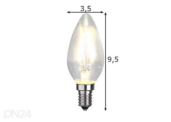 LED elektripirn E14 1,5 W mõõdud