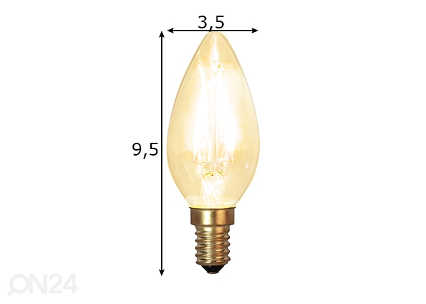 LED elektripirn E14 1,5 W mõõdud