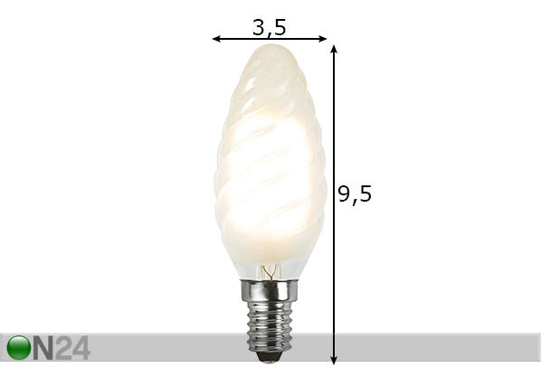 LED elektripirn E14 1,8 W mõõdud