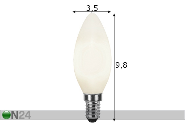LED elektripirn E14 3 W mõõdud