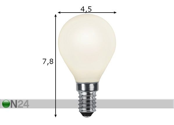 LED elektripirn E14 3 W mõõdud