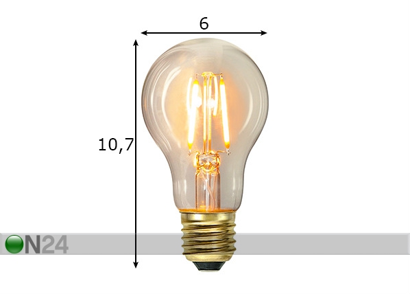 LED elektripirn E27 1,6 W mõõdud
