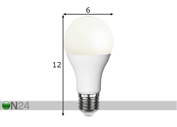 LED elektripirn E27 15 W mõõdud