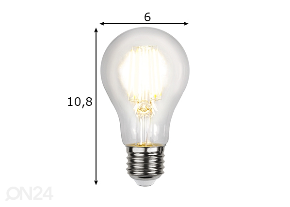 LED elektripirn E27 3,5 W mõõdud