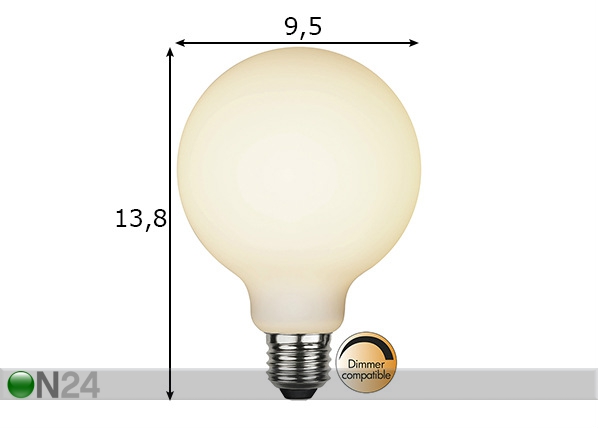 LED elektripirn E27 5 W mõõdud