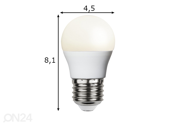 LED elektripirn E27 5 W mõõdud